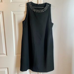 Tahari Beaded Neck Little Black Dress! Sz 8